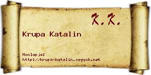 Krupa Katalin névjegykártya